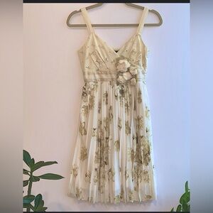 Anthropologie Ivory Floral Lace Dress